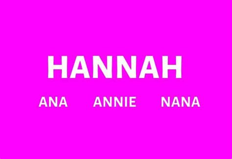 Usernames for Hannah 